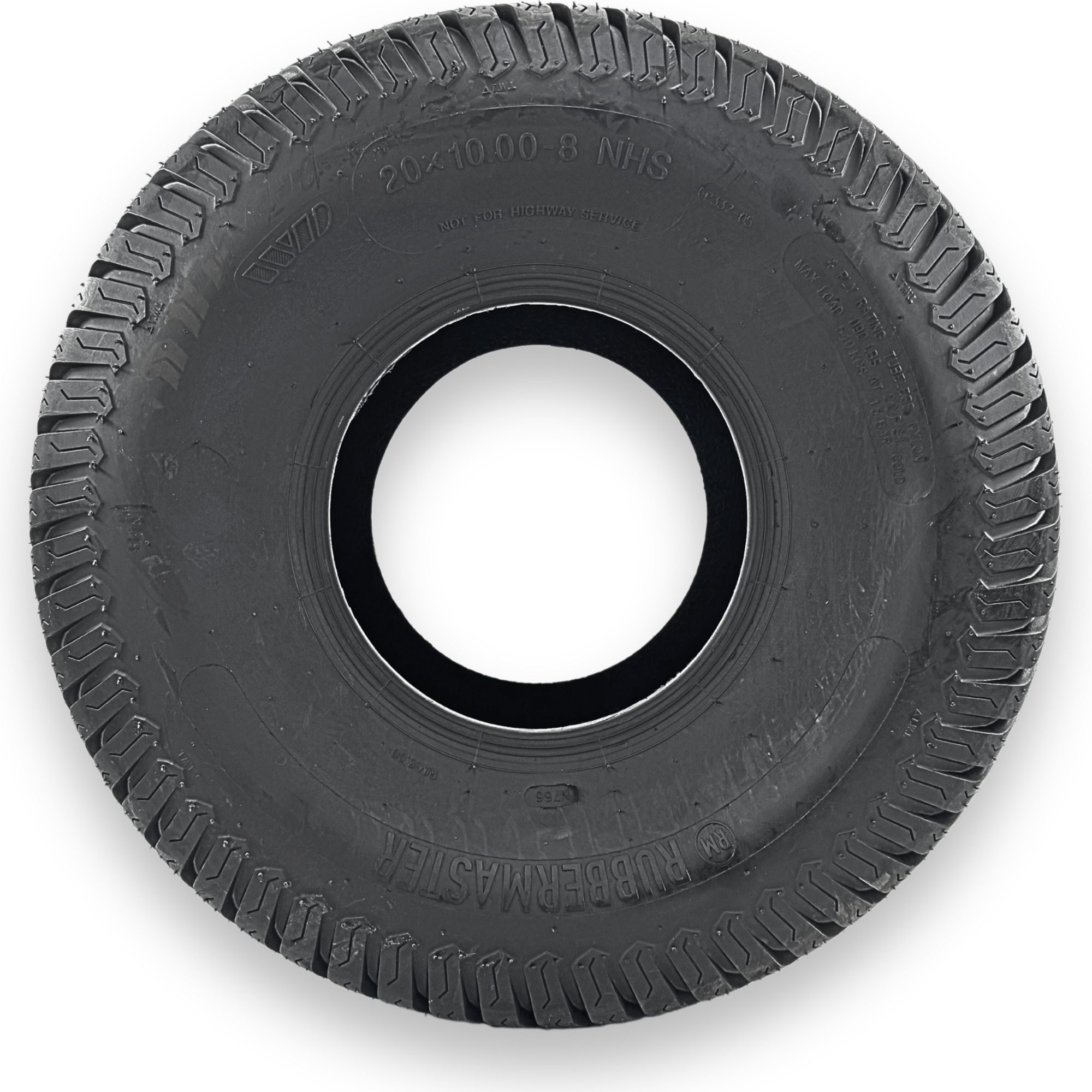 RubberMaster, S-Turf 4 Ply Tire 20x10.00-8 Tire Diameter 20 in, Model# 450366